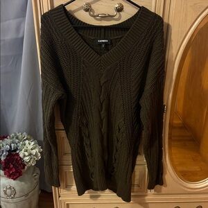 Express Tunic Deep V-Neck Sweater